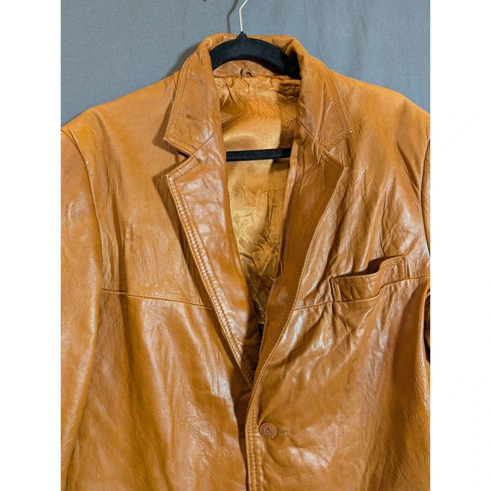London Fog  Brown Leather Blazer Men's Size‎ 42 Reg